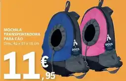 E.Leclerc Dim - mochila transportadora para cao promoção