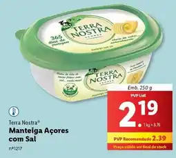 Lidl Terra nostra - manteiga açores com sal promoção