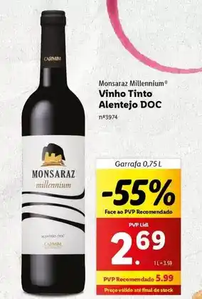 Lidl Monsaraz - vinho tinto promoção