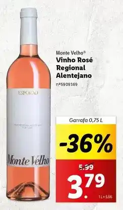 Lidl Monte velho - vinho rosé regional alentejano promoção