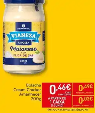 Recheio Portugal - bolacha cream cracker amanhecer promoção