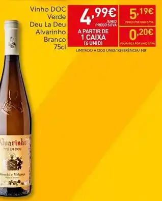 Recheio Alvarinho - vinho doc verde promoção