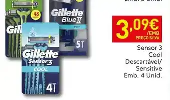 Recheio Gillette - sensor 3 cool descartável/ sensitive promoção