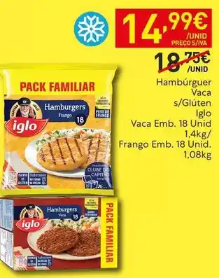 Recheio Iglo - hamburguer vaca s/gluten promoção