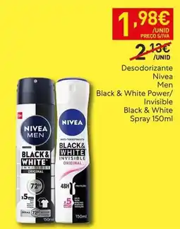 Recheio Nivea - desodorizante men black & white power/ invisible black & white spray promoção