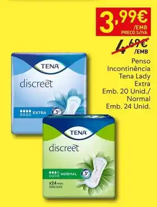 Recheio Tena - penso incontinència lady extra promoção