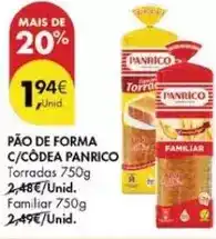 Pingo Doce Panrico - pão de forma c/códea promoção