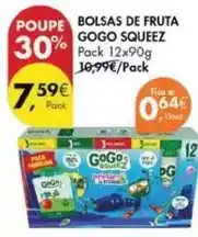 Pingo Doce Gogo squeez - bolsas de fruta promoção