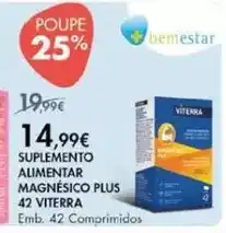 Pingo Doce Suplemento alimentar magnésico plus 42 viterra promoção