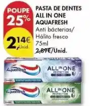 Pingo Doce Aquafresh - pasta de dentes all in one promoção