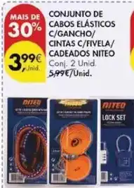 Pingo Doce Conjunto de cabos elásticos c/ gancho/ cintas c/ fivela/ cadeados promoção