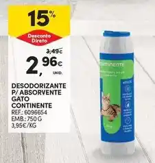 Continente Continente - desodorizante p/ absorvente gato promoção