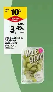 Continente Uva branca s/ grainha promoção