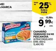 Continente Pescanova - camarão vannamei 24/40 ultracongelado emb.800 g promoção