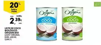 Continente Bio - leite de coco promoção