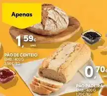 Continente Pao de centeio promoção