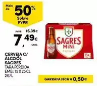 Continente Sagres - cerveja c/ alcool promoção