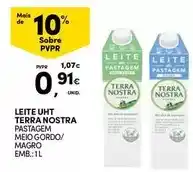 Continente Terra nostra - leite uht promoção