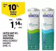 Continente Mimosa - leite uht 0% lactose promoção