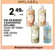 Continente Mylabel - gel de banho 4 elementos promoção