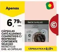 Continente Nespresso - cápsulas café alumínio compatíveis c/ continente promoção