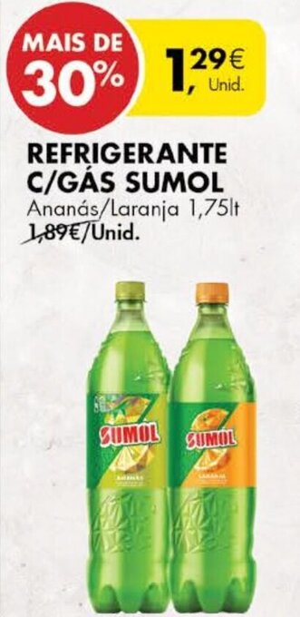 Pingo Doce Refrigerante C/Gás Sumol 1,75lt promoção