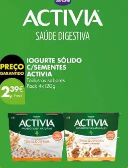 Pingo Doce Iogurte sólido  c/sementes activia promoção