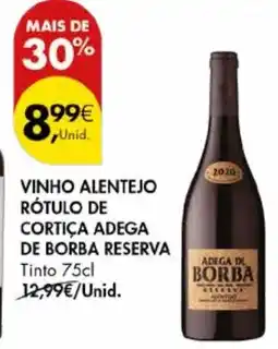 Pingo Doce Vinho alentejo rótulo de cortiça adega de borba reserva tinto promoção