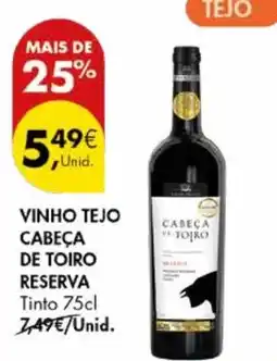 Pingo Doce Vinho tejo cabeça de toiro reserva tinto promoção