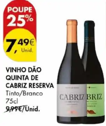 Pingo Doce Vinho dão quinta de cabriz reserva promoção