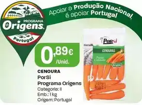 Intermarché Porsi programa origens - cenoura promoção