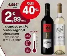 Intermarché Tapada do barão - vinho regional alentejano promoção