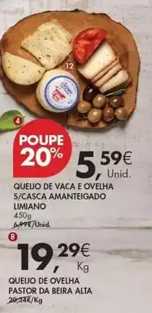 Pingo Doce Limiano - queijo de vaca e ovelha s/casca amanteigado promoção