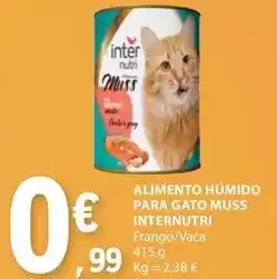 E.Leclerc Alimento humido para gato muss internutri promoção