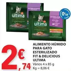 E.Leclerc Ultima - alimento humido para gato esterilizado fit & delicious promoção