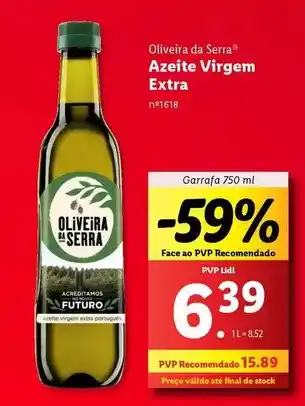 Lidl Oliveira da serra - azeite virgem extra promoção