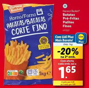 Lidl A+ - batatas pre-fritas palitos finos promoção