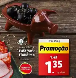 Lidl Fumadinho - paio york finissimo promoção