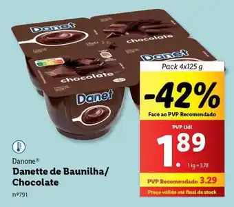 Lidl Danone - danette de baunilha/ chocolate promoção