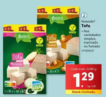 Lidl Vemondo - tofu promoção