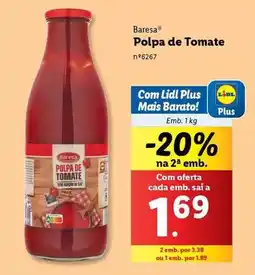 Lidl A+ - polpa de tomate promoção