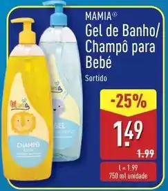 ALDI Mamia - gel de banho/ champo para bebe promoção