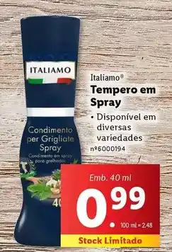 Lidl Italiamo - tempero em spray promoção