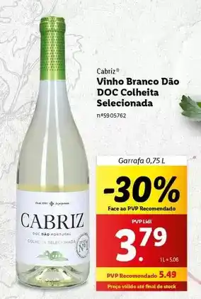 Lidl Cabriz - vinho branco dão doc colheita selecionada promoção