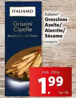 Lidl Italiamo - gressinos azeite/alecrim/sesamo promoção