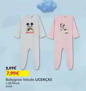 Auchan Licenças - babygrow veludo promoção