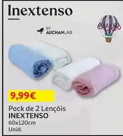 Auchan Inextenso - pack de 2 lençois promoção