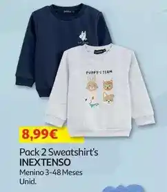 Auchan Inextenso - pack 2 sweatshirts promoção