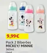 Auchan Mickey/minnie - pack 2 biberoes promoção