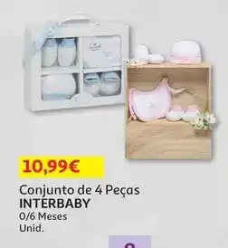 Auchan Interbaby - conjunto 4 pcs :0/6 meses azul set01 promoção